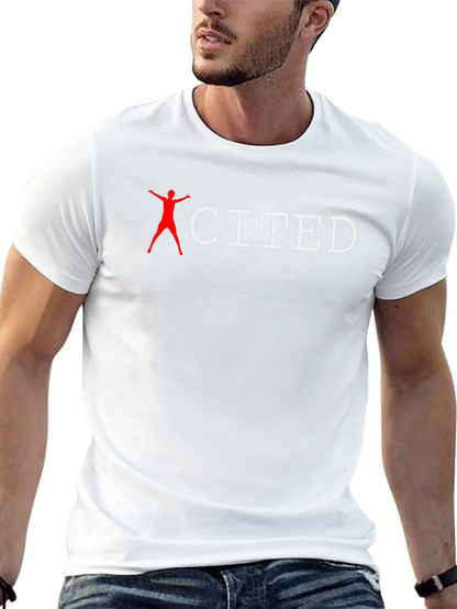 Excited Black Cotton Blend T-Shirt