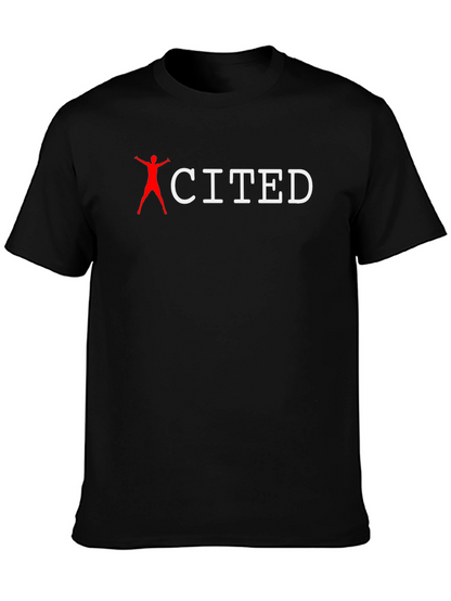 Excited Black Cotton Blend T-Shirt