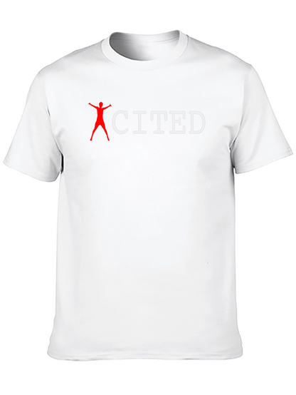 Excited Black Cotton Blend T-Shirt