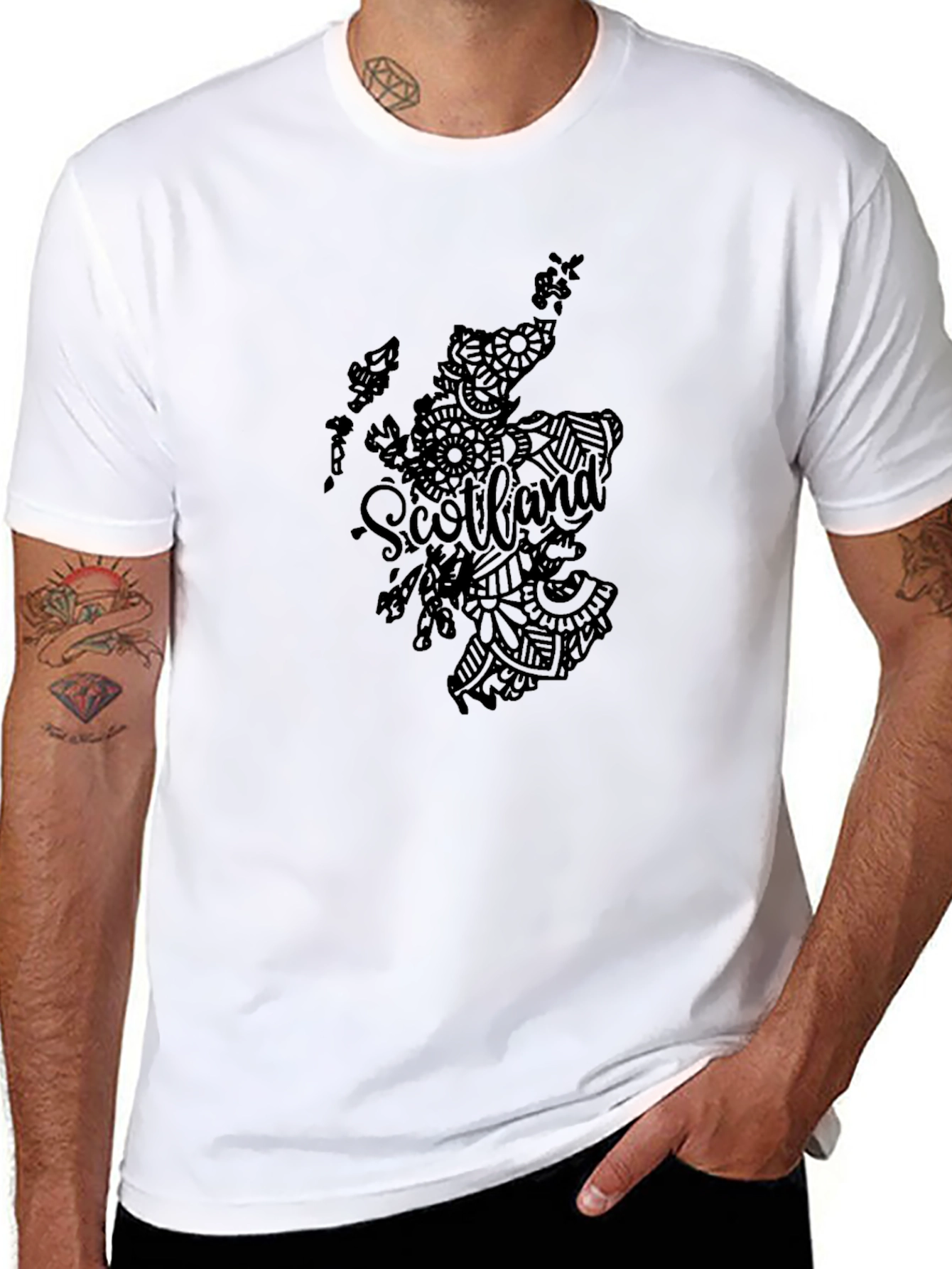 Scotland Map Graphic Black T-Shirt