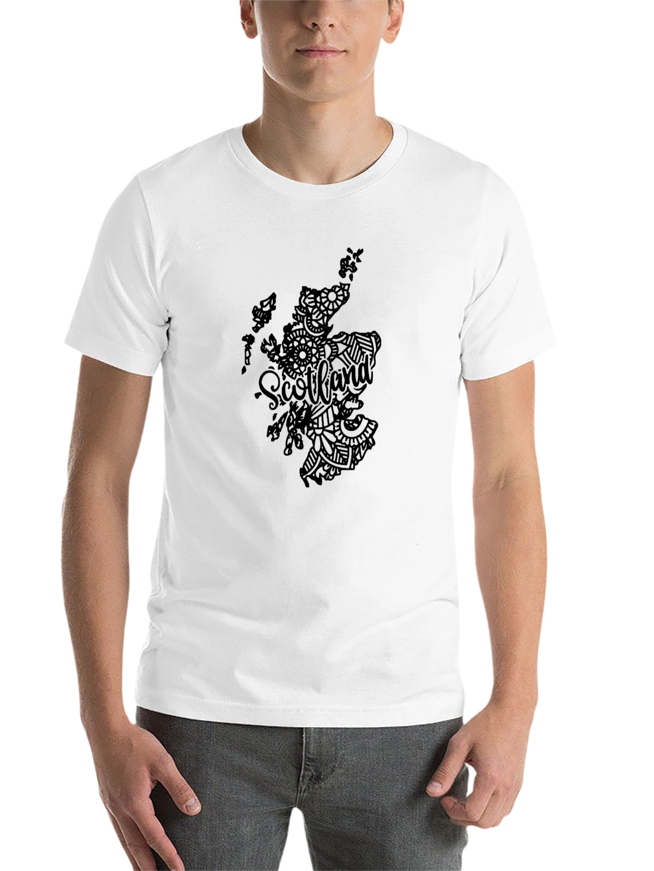 Scotland Map Graphic Black T-Shirt