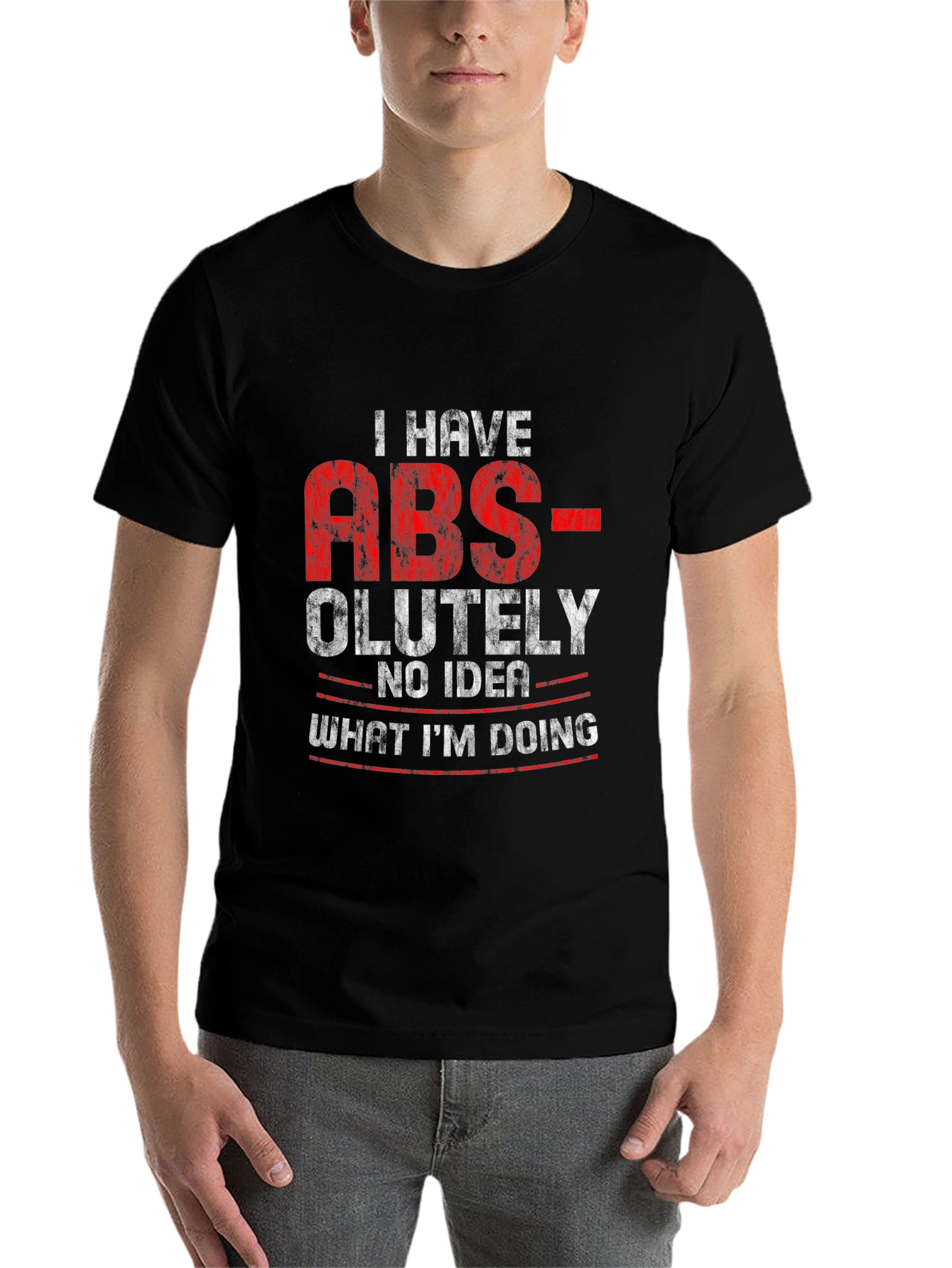 Funny ABS-olutely No Idea Graphic Tee Shirt