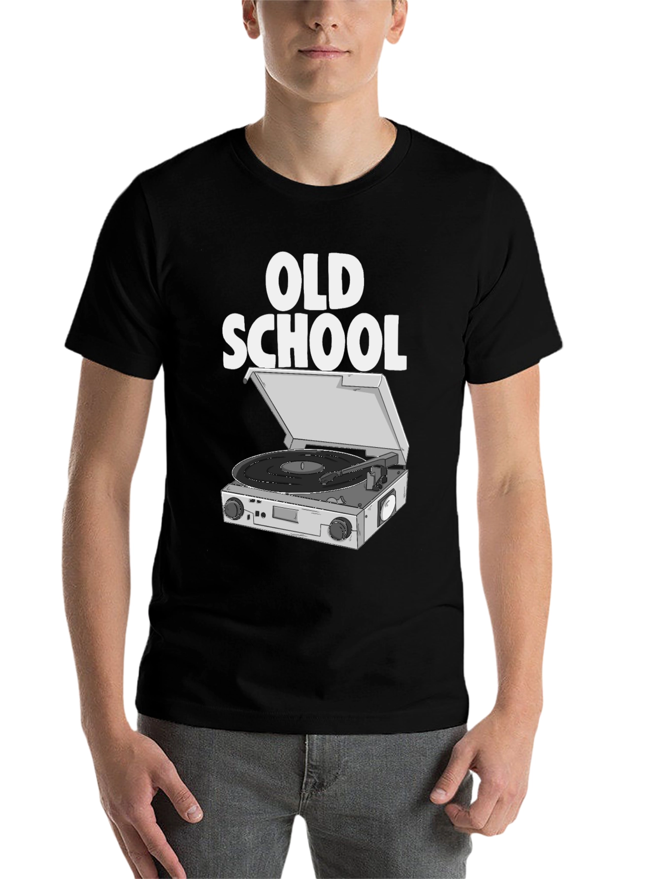 Old School DJ Turntable Graphic T-Shirt