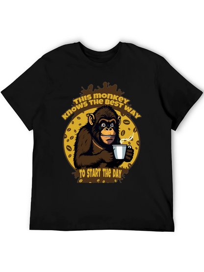 Monkey Coffee T-Shirt - Start Your Day Right!