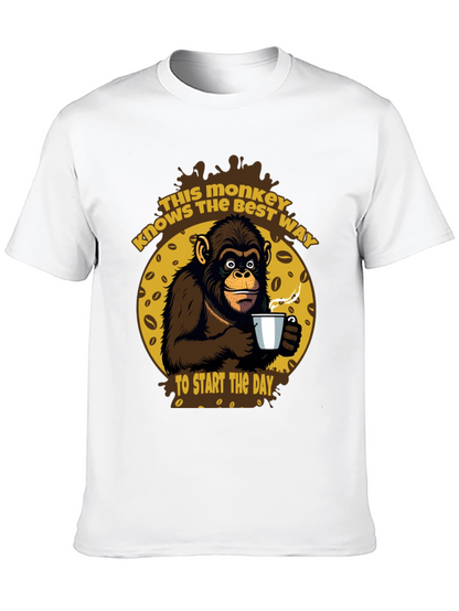 Monkey Coffee T-Shirt - Start Your Day Right!