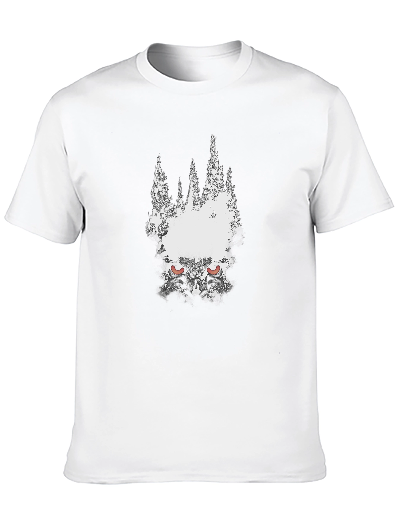 Mens Black Graphic Tee - Wolf Eyes Design