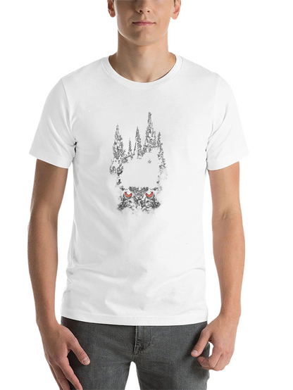 Mens Black Graphic Tee - Wolf Eyes Design