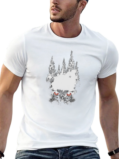 Mens Black Graphic Tee - Wolf Eyes Design