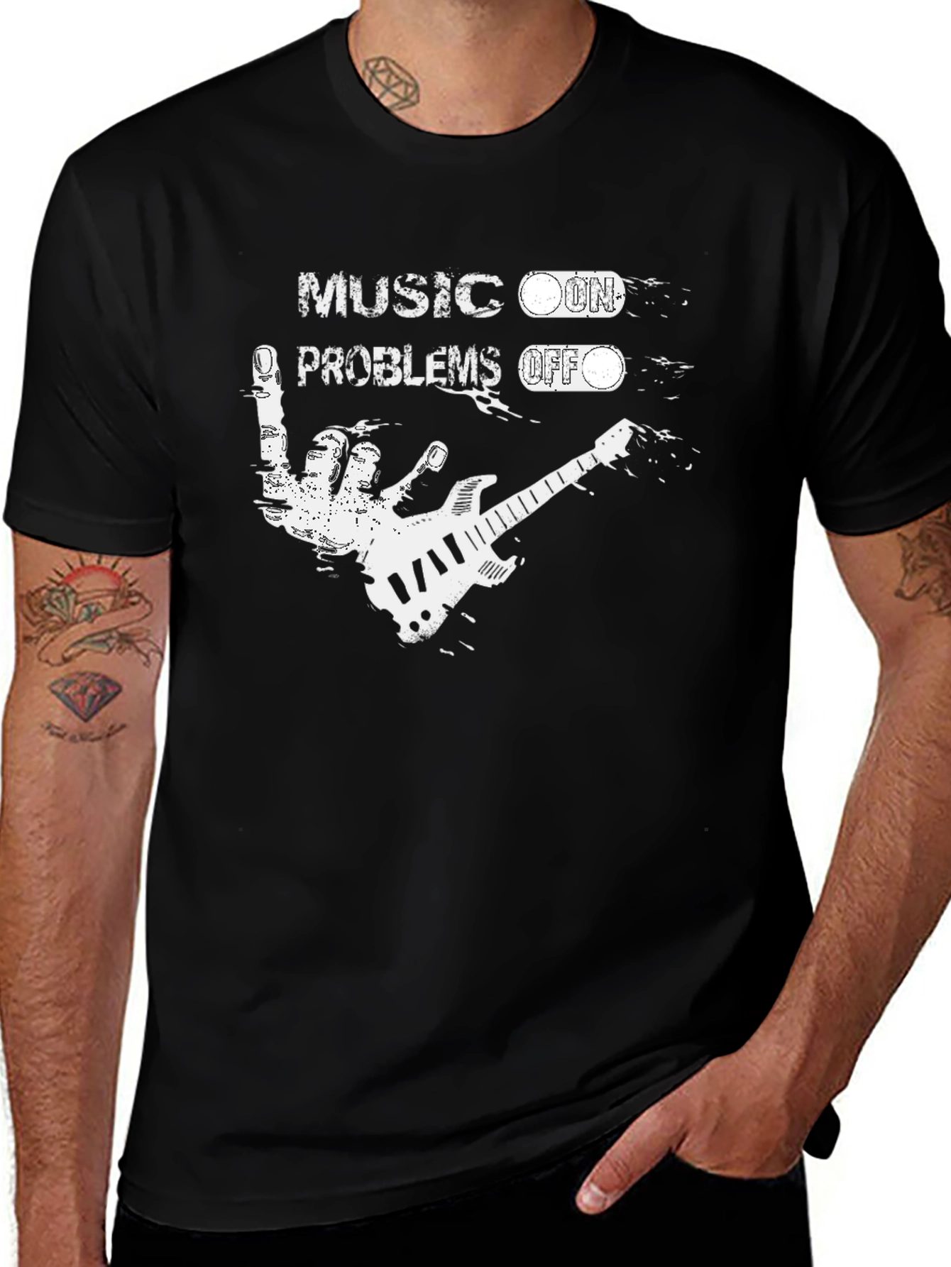 Music On Problems Off Graphic T-Shirt