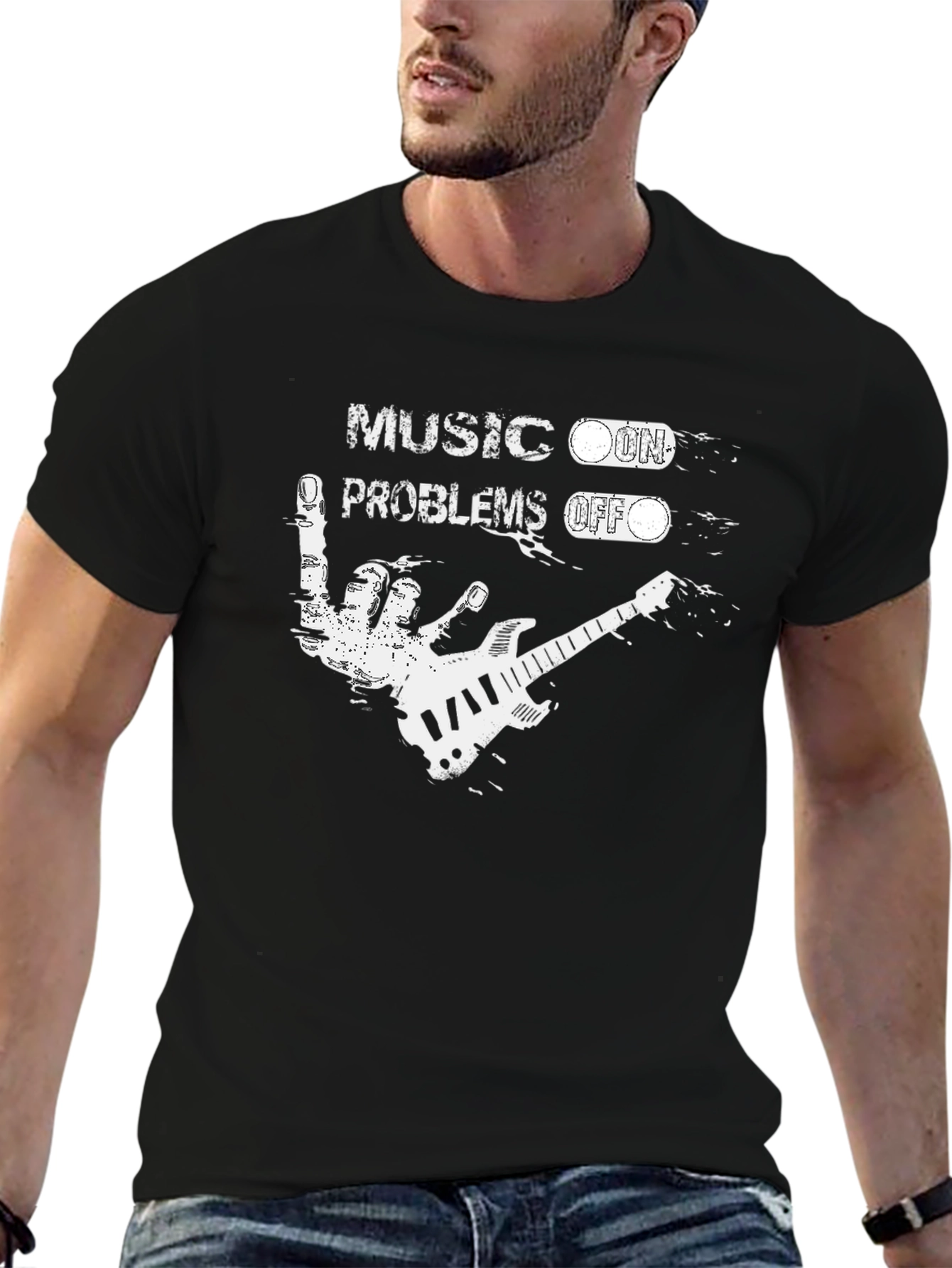 Music On Problems Off Graphic T-Shirt