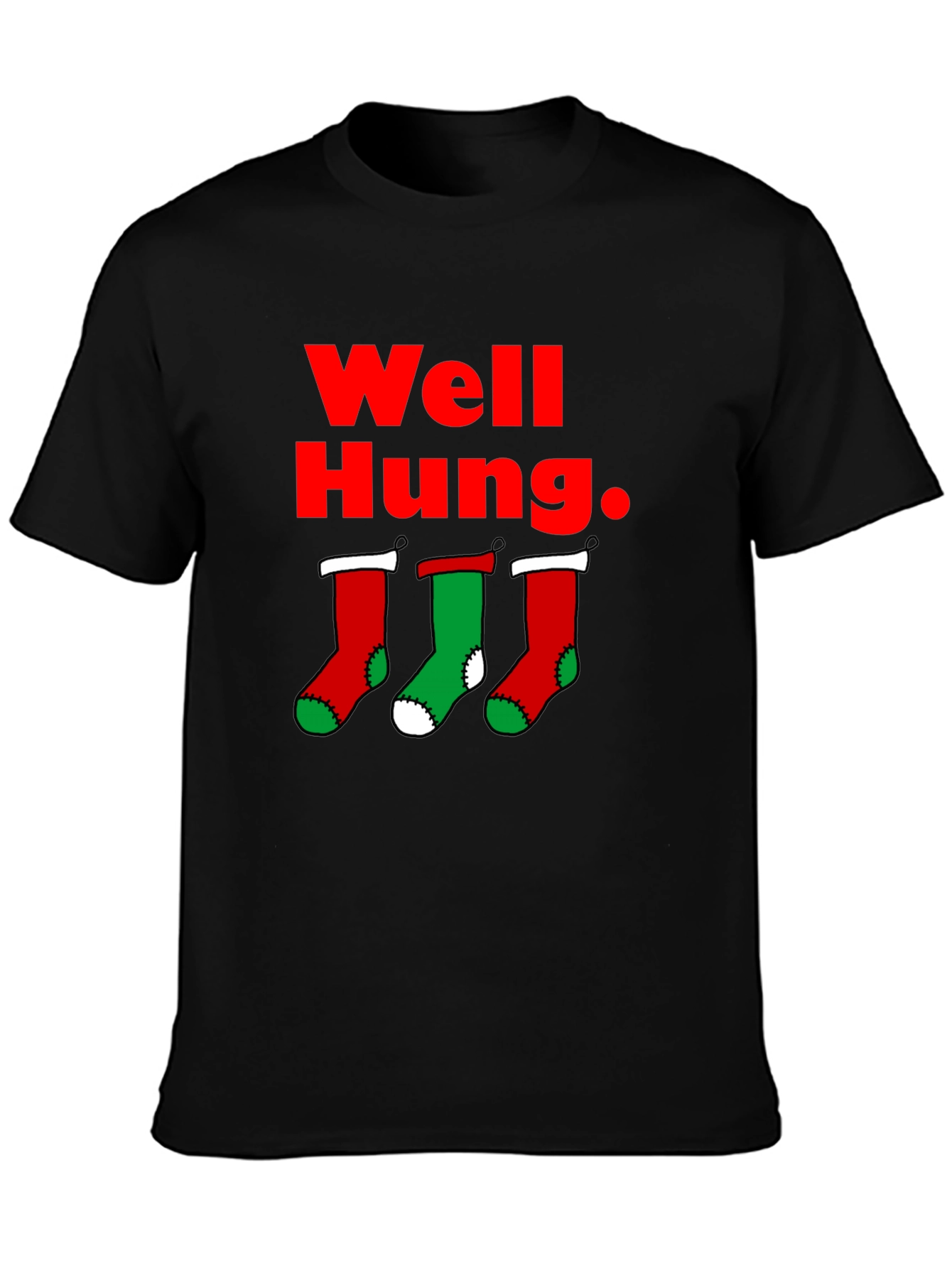 Well Hung Christmas Stockings T-Shirt