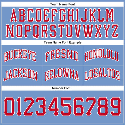 Custom Light Blue Red-White Authentic Throwback Basketball Shorts