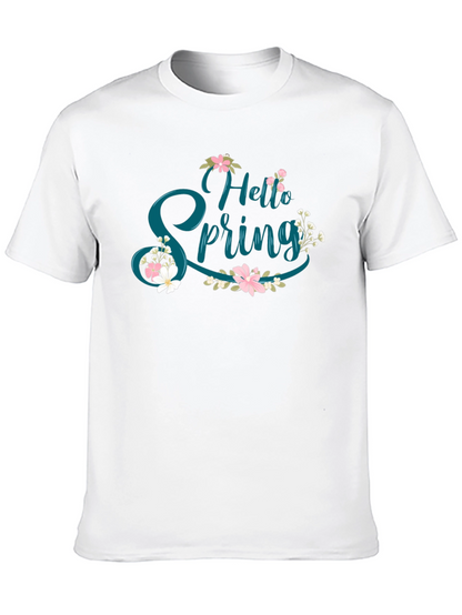 Hello Spring T-Shirt - Floral Design