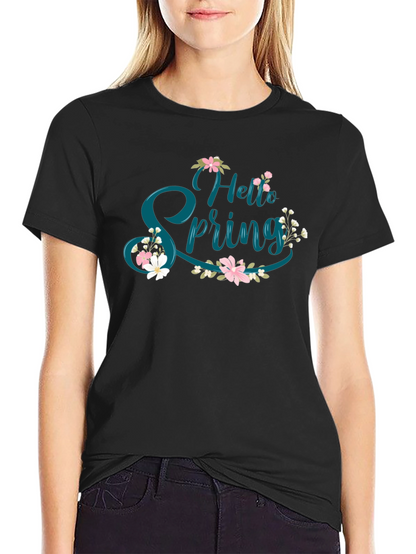 Hello Spring T-Shirt - Floral Design