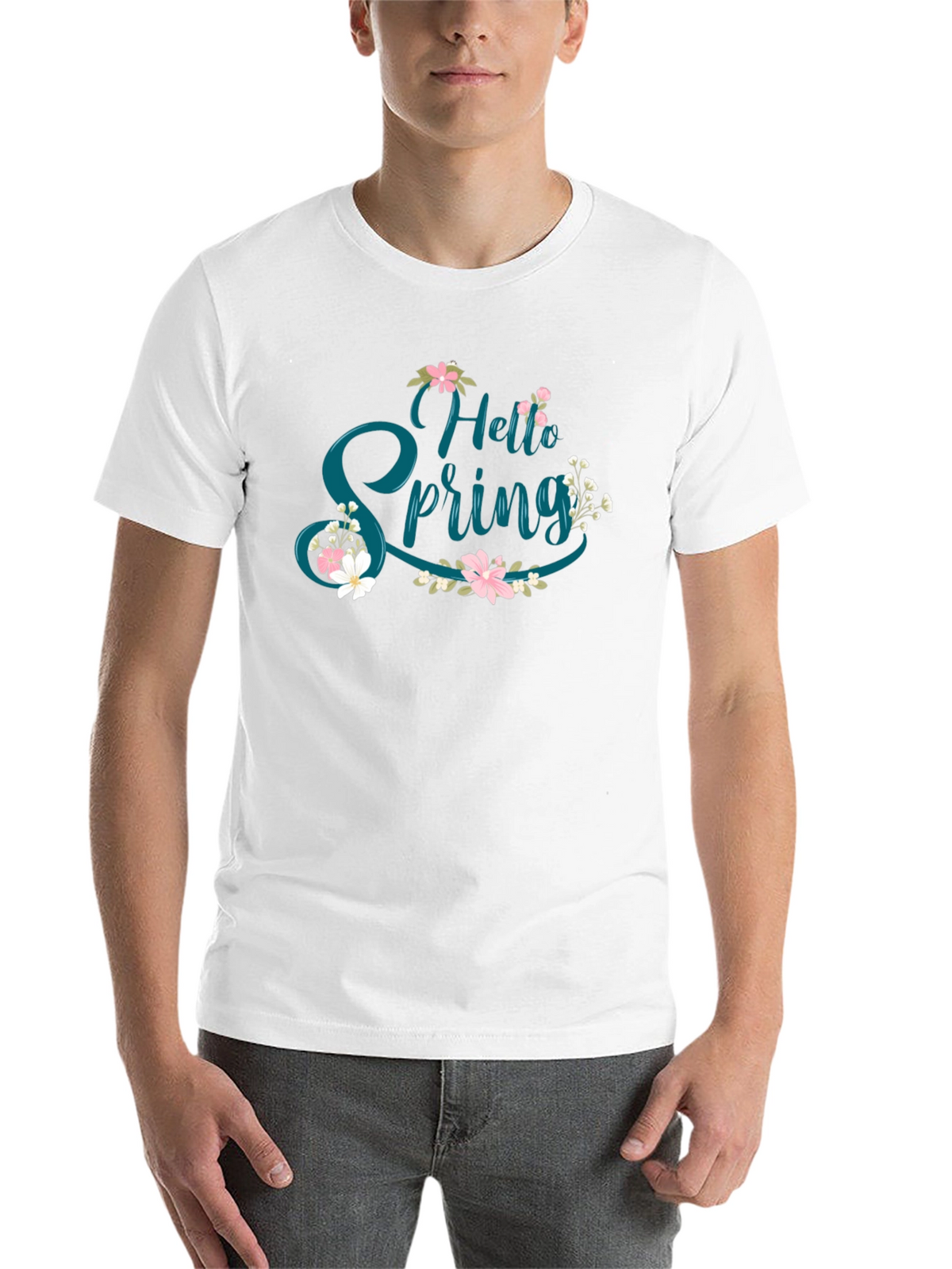 Hello Spring T-Shirt - Floral Design