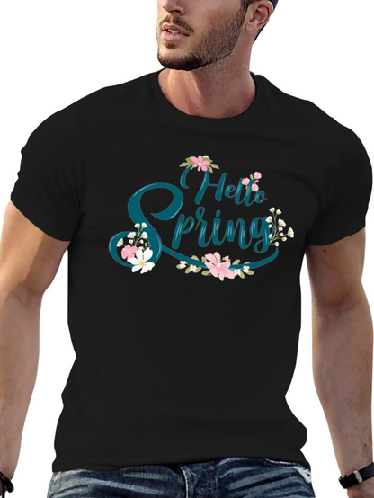 Hello Spring T-Shirt - Floral Design