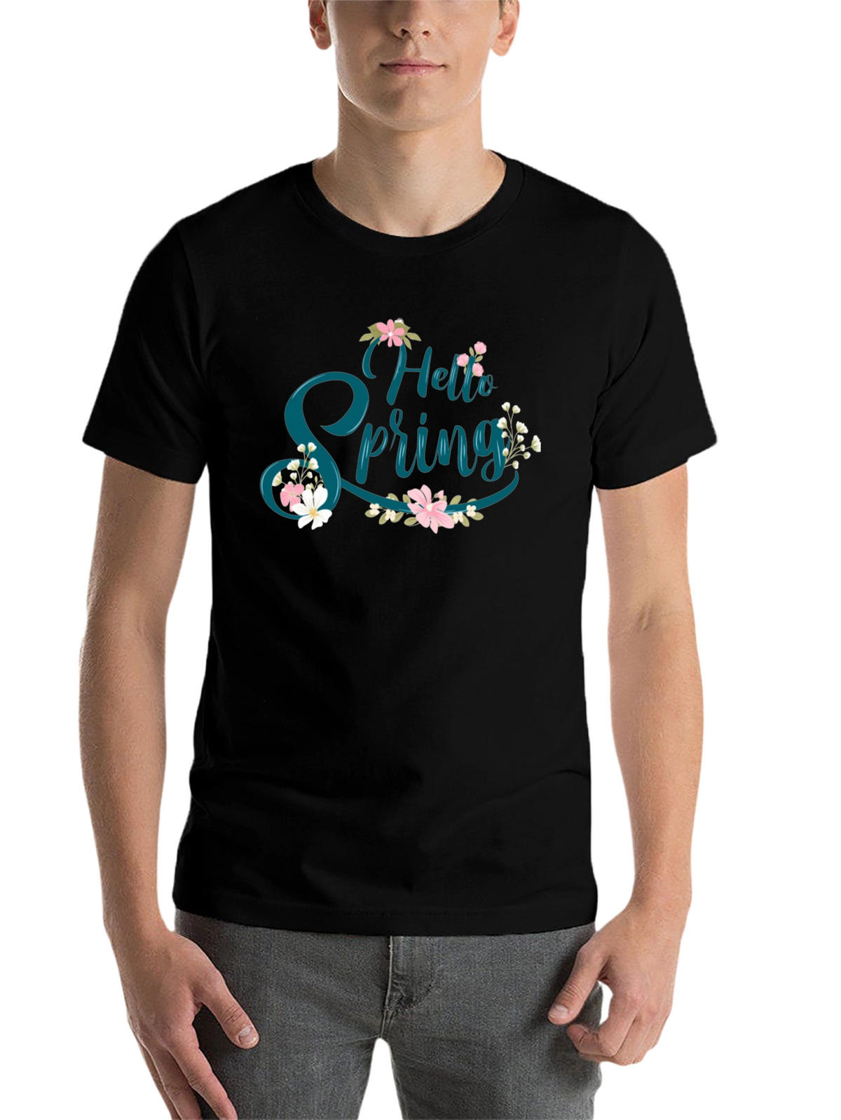 Hello Spring T-Shirt - Floral Design
