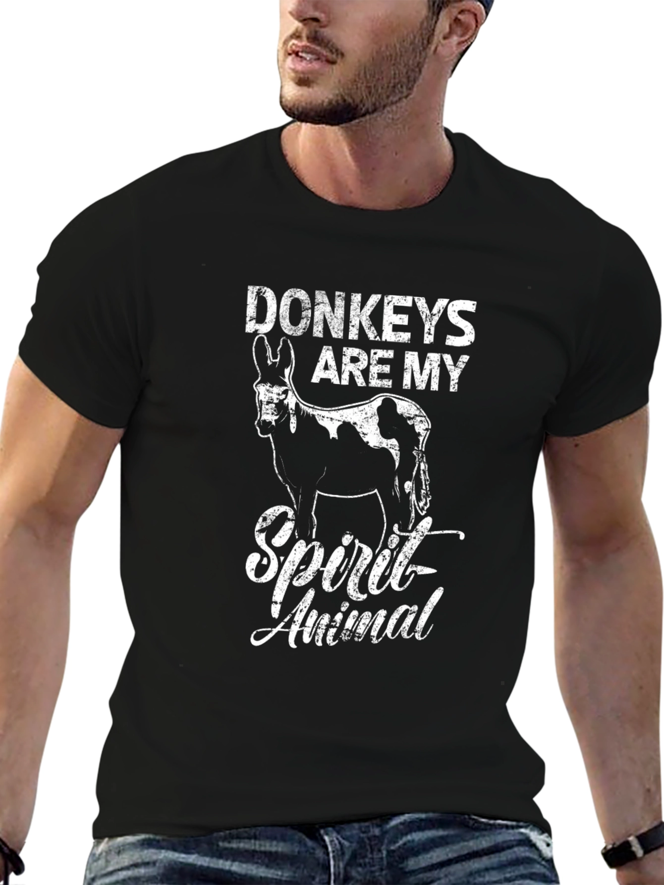 Donkeys are My Spirit Animal - Mens Black T-Shirt