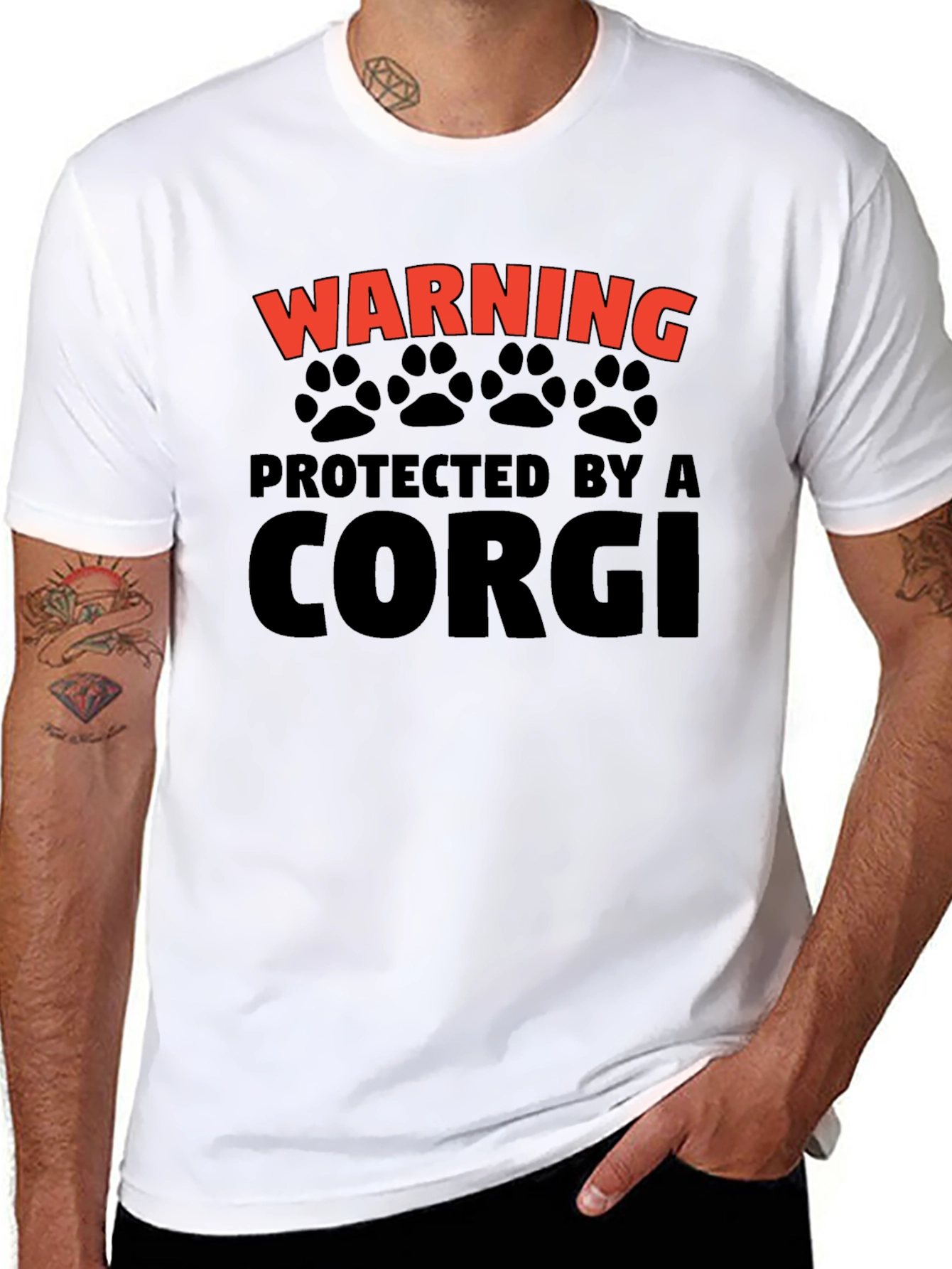Warning Protected by a Corgi T-Shirt