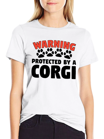 Warning Protected by a Corgi T-Shirt