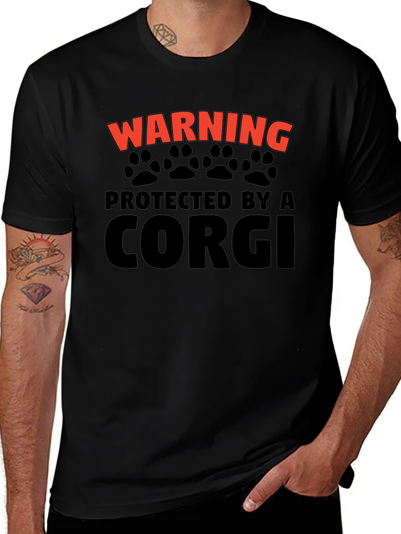 Warning Protected by a Corgi T-Shirt