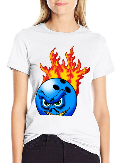 Fiery Bowling Ball Graphic Tee