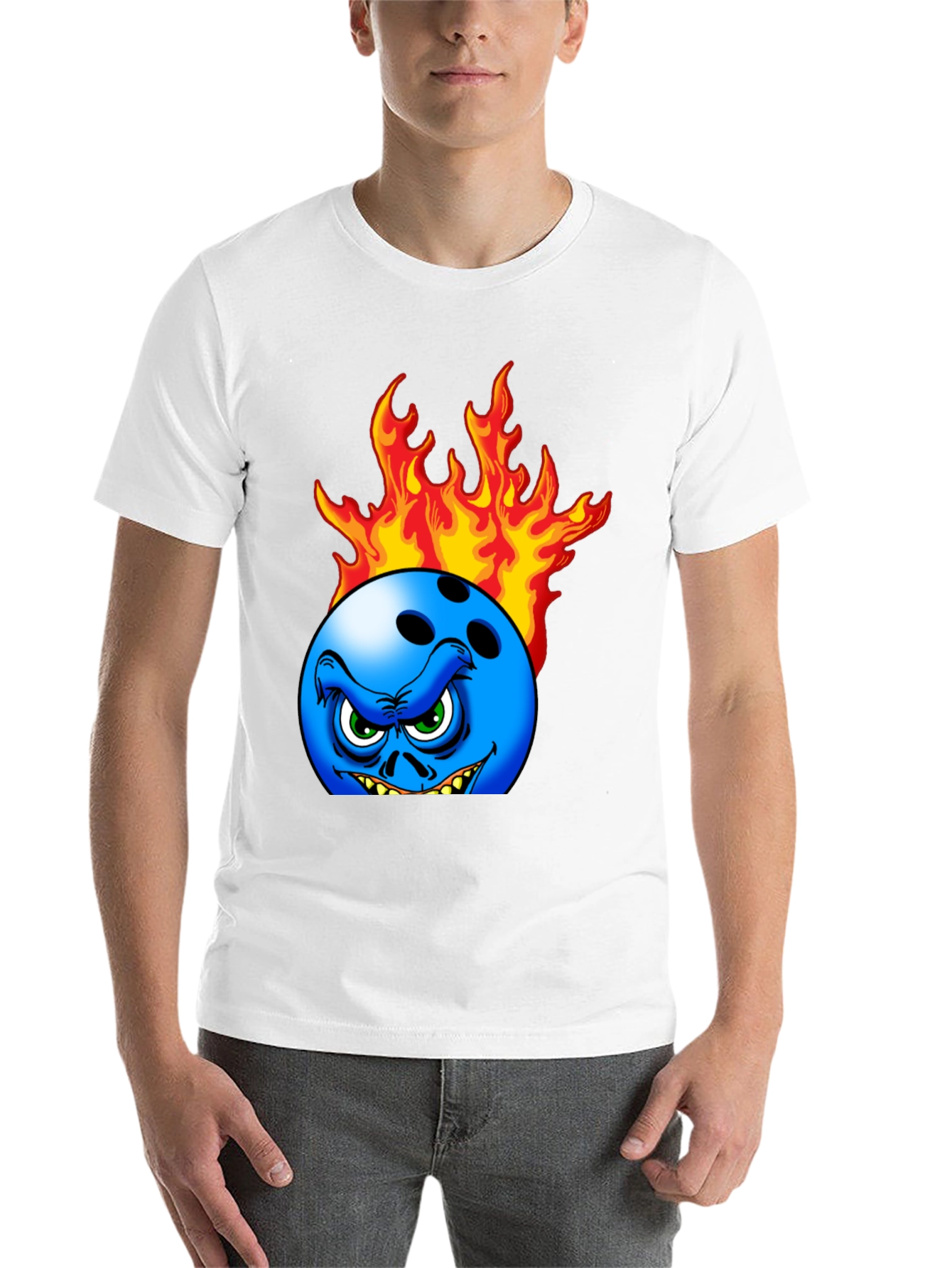 Fiery Bowling Ball Graphic Tee