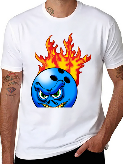 Fiery Bowling Ball Graphic Tee