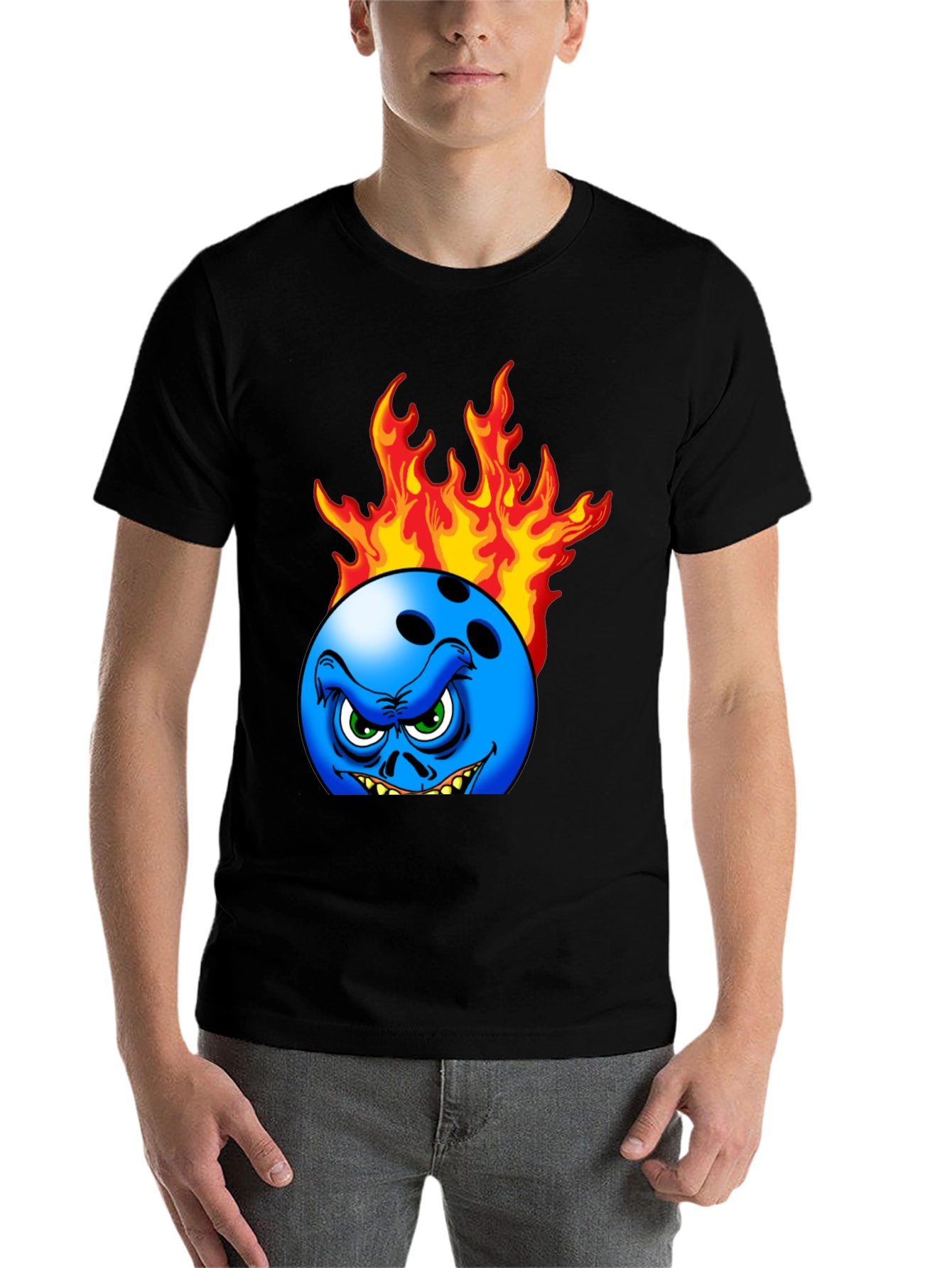 Fiery Bowling Ball Graphic Tee