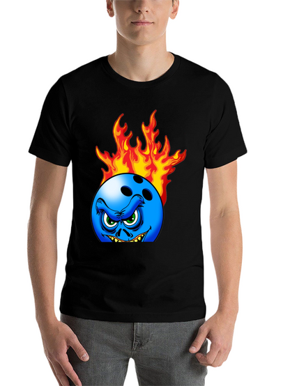 Fiery Bowling Ball Graphic Tee