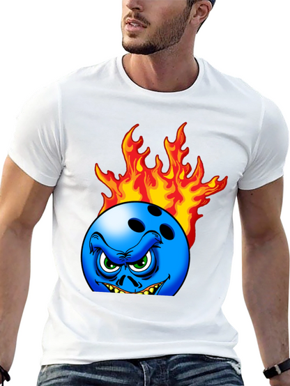 Fiery Bowling Ball Graphic Tee