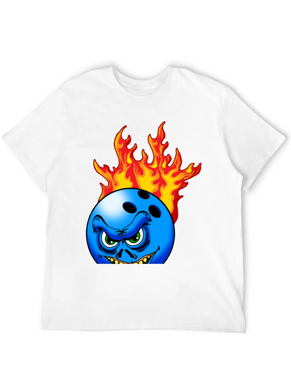 Fiery Bowling Ball Graphic Tee