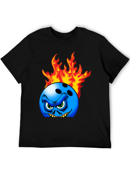 Fiery Bowling Ball Graphic Tee