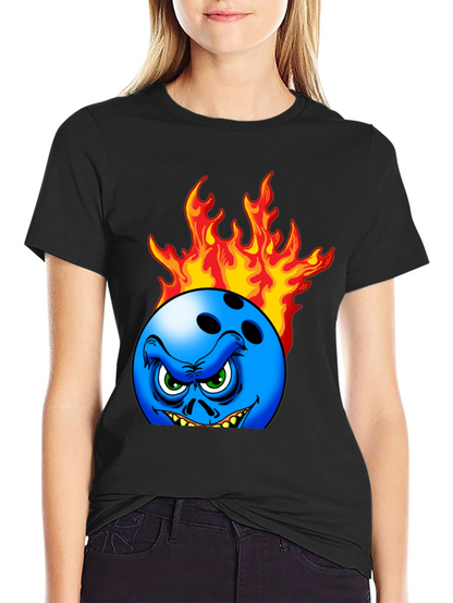 Fiery Bowling Ball Graphic Tee