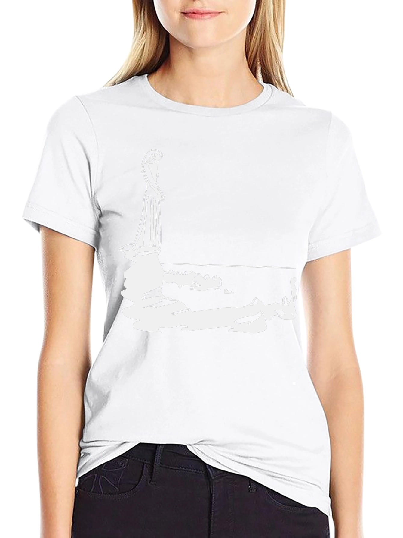 Woman Reflection Graphic Tee - Black