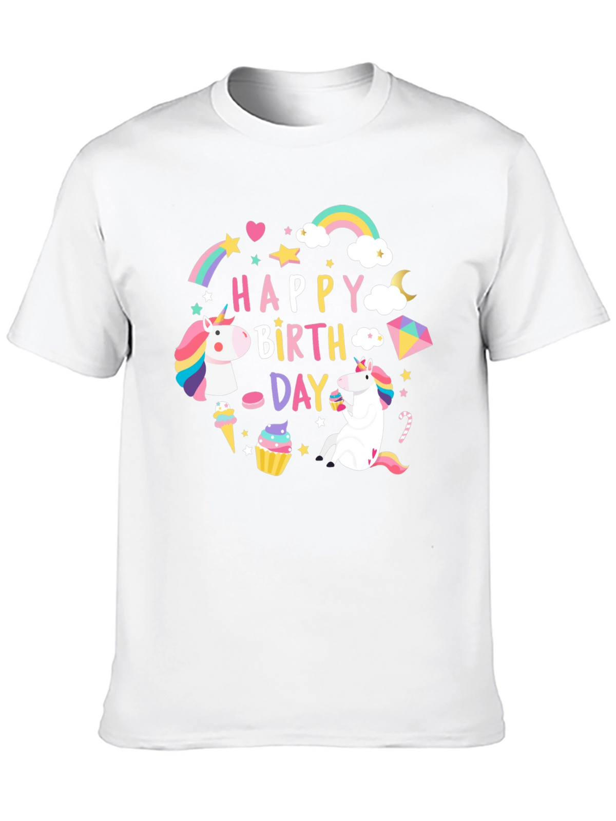 Happy Birthday Unicorn Graphic T-Shirt