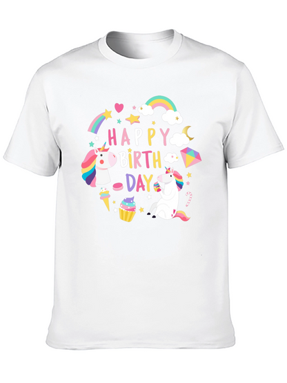 Happy Birthday Unicorn Graphic T-Shirt