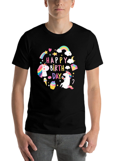 Happy Birthday Unicorn Graphic T-Shirt