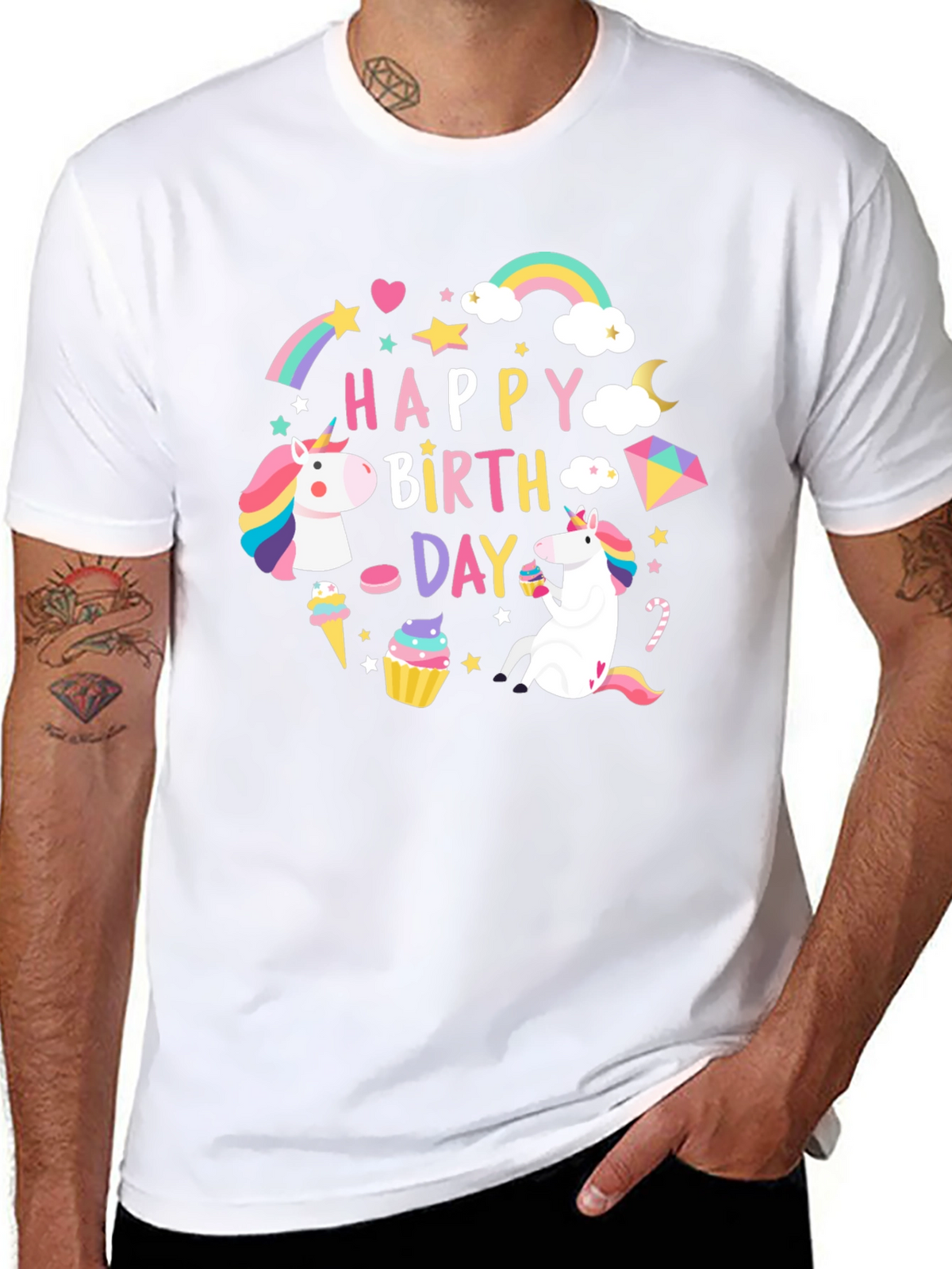 Happy Birthday Unicorn Graphic T-Shirt