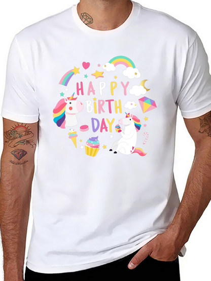 Happy Birthday Unicorn Graphic T-Shirt