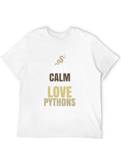 Keep Calm and Love Pythons Black T-Shirt