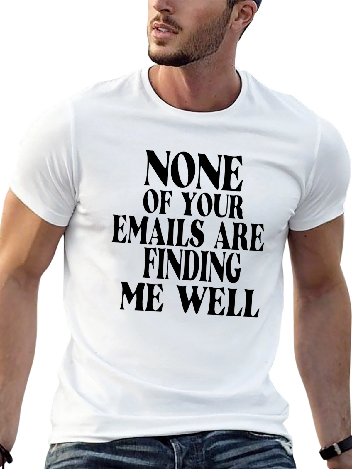 Humorous Emails Finding Me Well Black T-Shirt