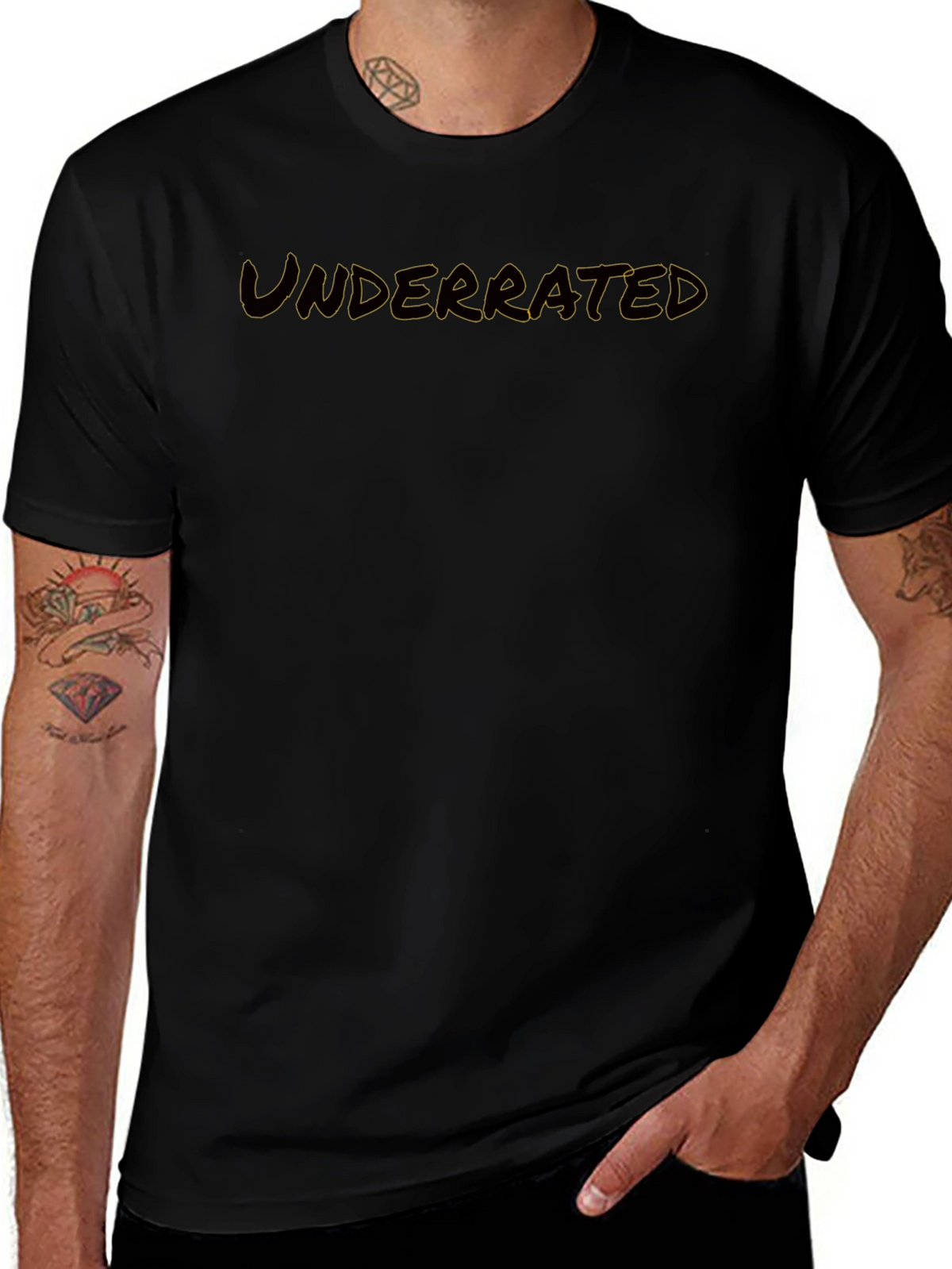 Underrated Graphic Black T-Shirt