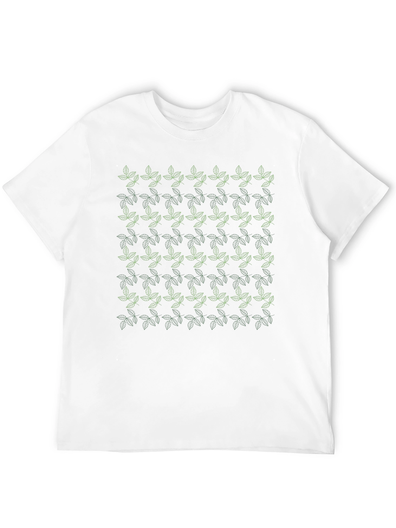 Leaf Pattern Black T-Shirt