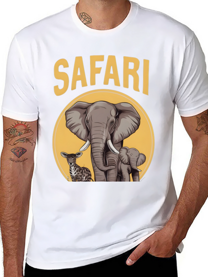 Safari T-Shirt with Elephants and Antelope