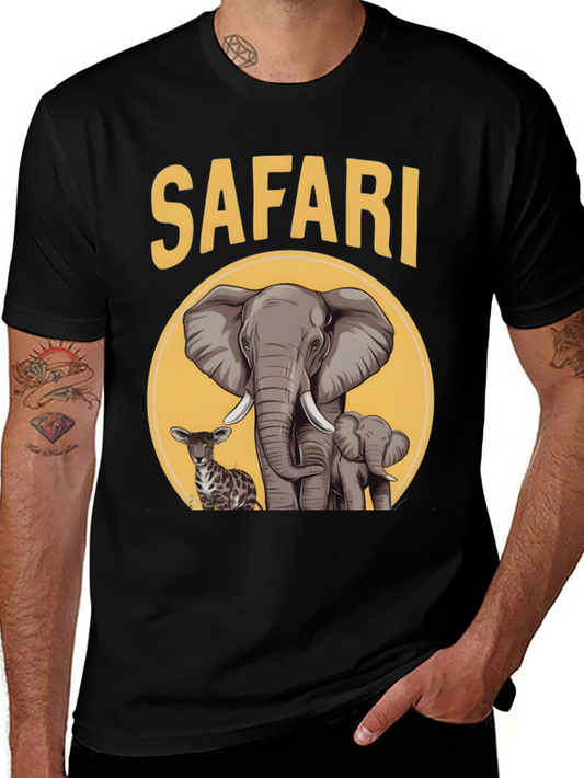 Safari T-Shirt with Elephants and Antelope