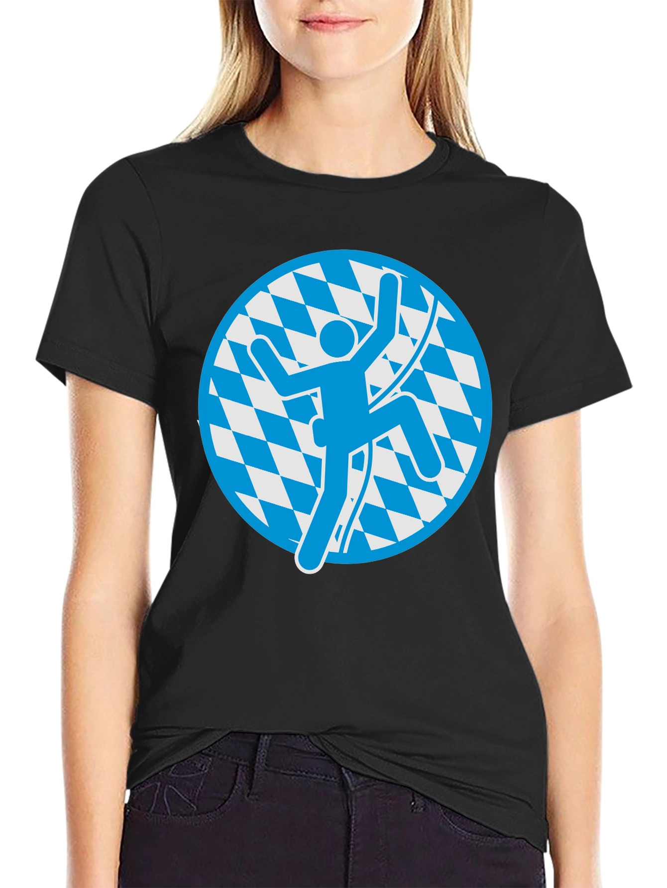 Climbing Bavarian T-Shirt - Black Cotton Tee