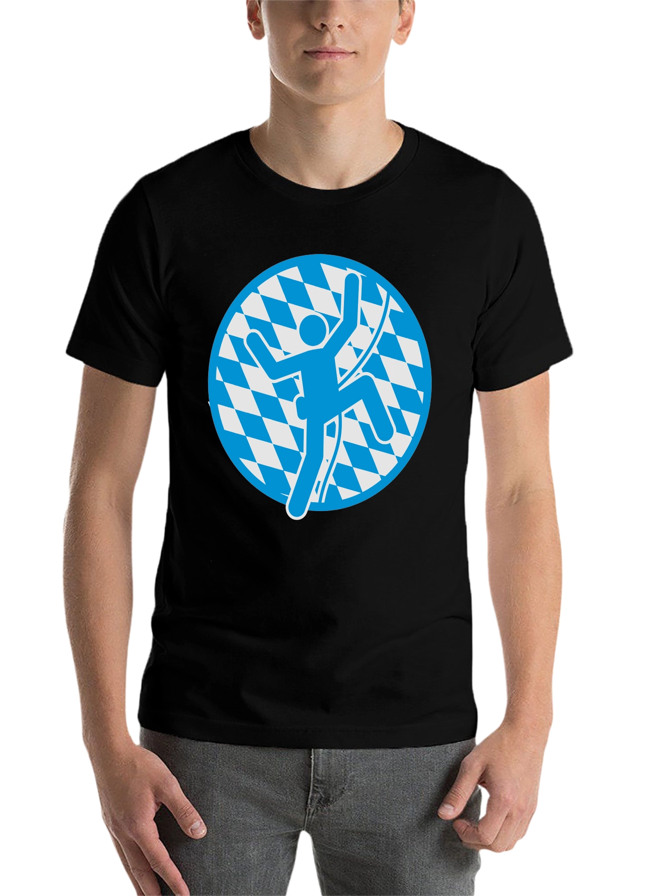 Climbing Bavarian T-Shirt - Black Cotton Tee