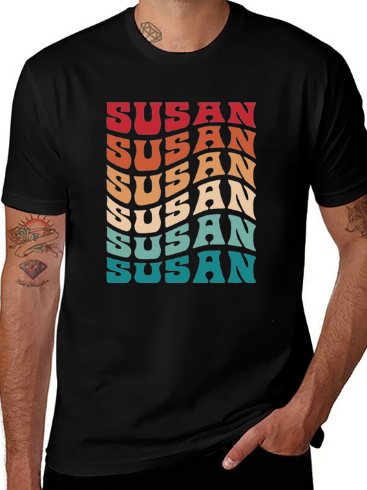 Retro Susan T-Shirt - Groovy Personalized Name Tee