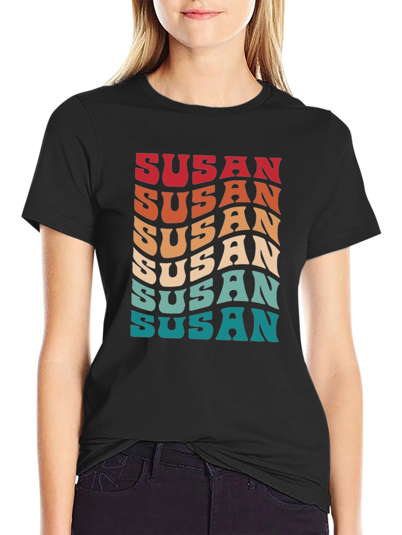 Retro Susan T-Shirt - Groovy Personalized Name Tee
